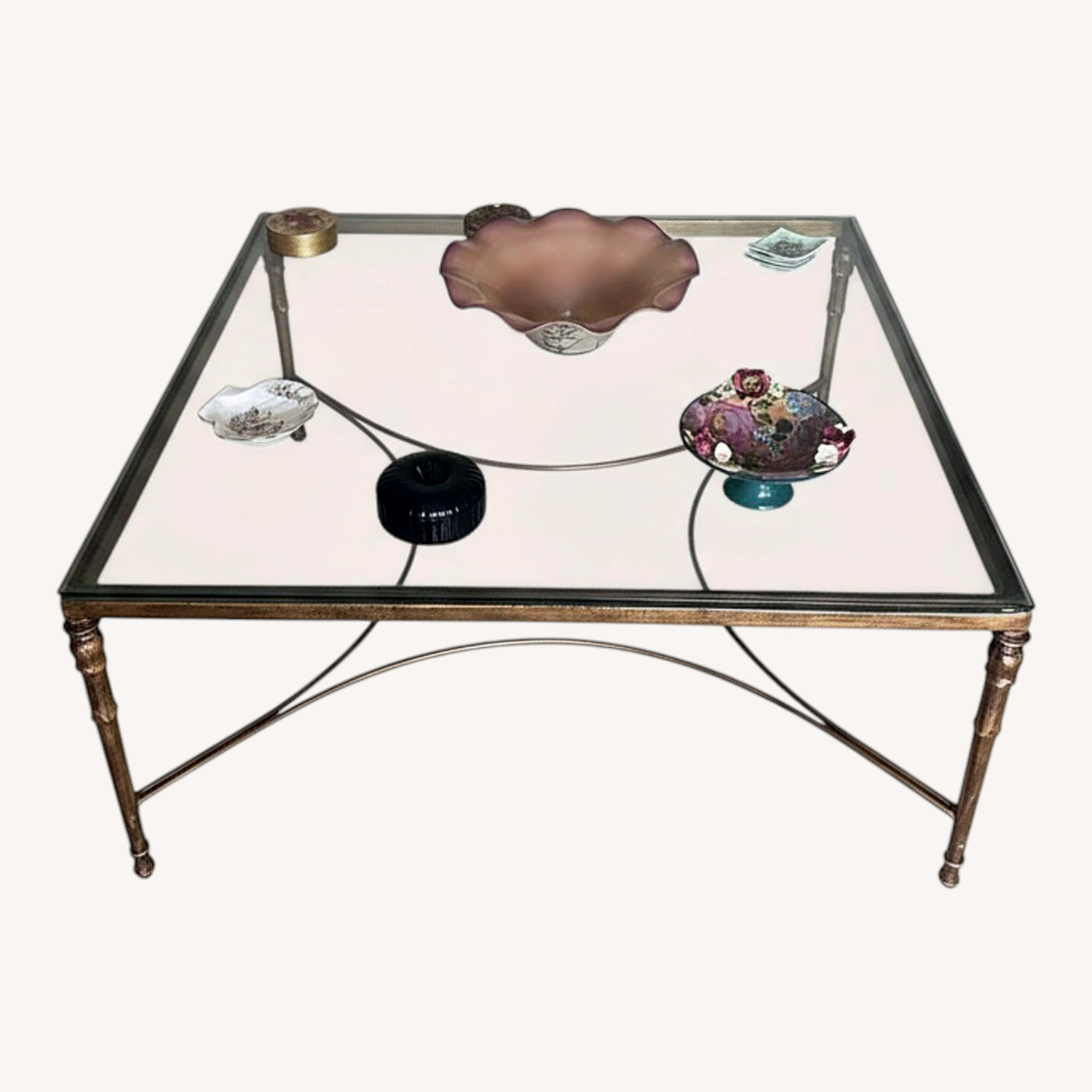 Gold Glass Coffee Table - image-5