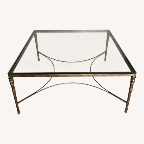 Used Gold Glass Coffee Table for sale on AptDeco