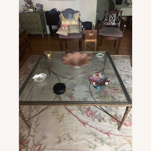 Used Gold Glass Coffee Table for sale on AptDeco