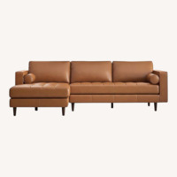 Deep Seated Daphne Genuine Leather Sofa