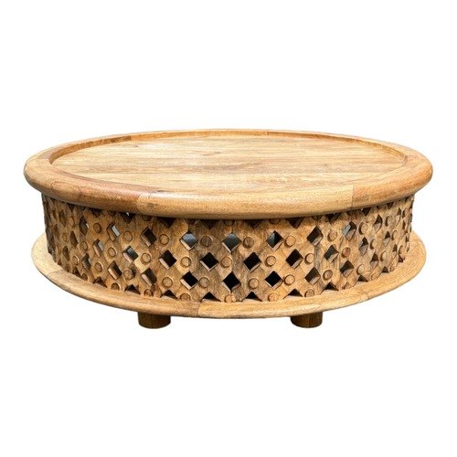 Used West Elm Carved Lattice Coffee Table for sale on AptDeco
