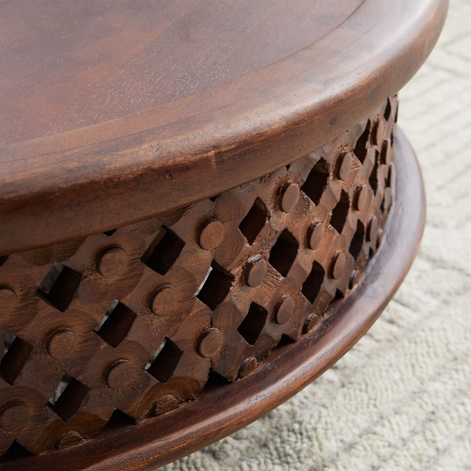 West Elm Carved Lattice Coffee Table - image-5