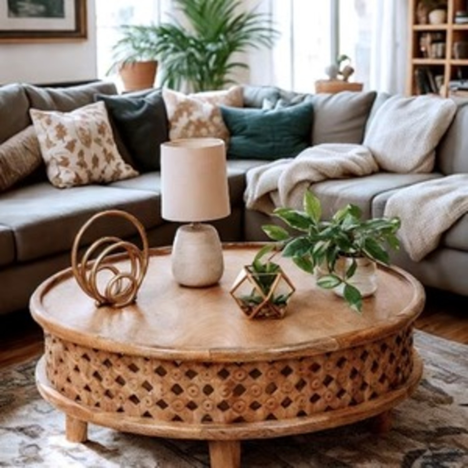 West Elm Carved Lattice Coffee Table - image-2