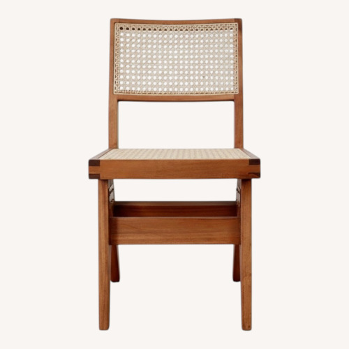 Used France and Son Jeanneret Brown Cane Dining Chair for sale on AptDeco