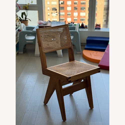 Used France and Son Jeanneret Brown Cane Dining Chair for sale on AptDeco