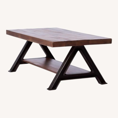 Used West Elm Natural Wood Coffee Table for sale on AptDeco