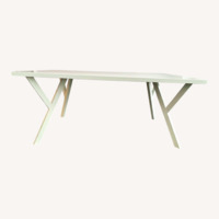 Crate & Barrel White Lacquer Dining Table
