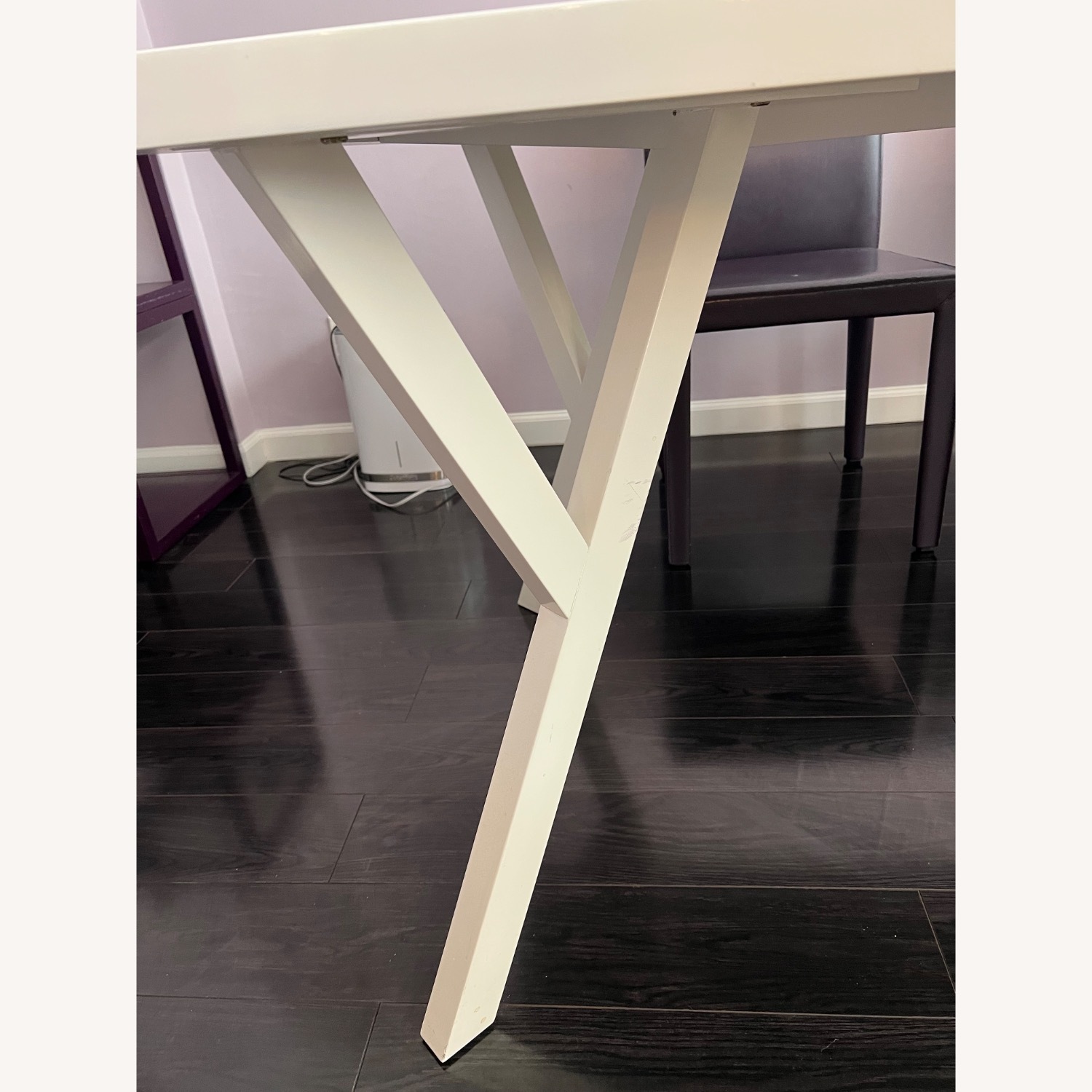Crate & Barrel White Lacquer Dining Table - image-6