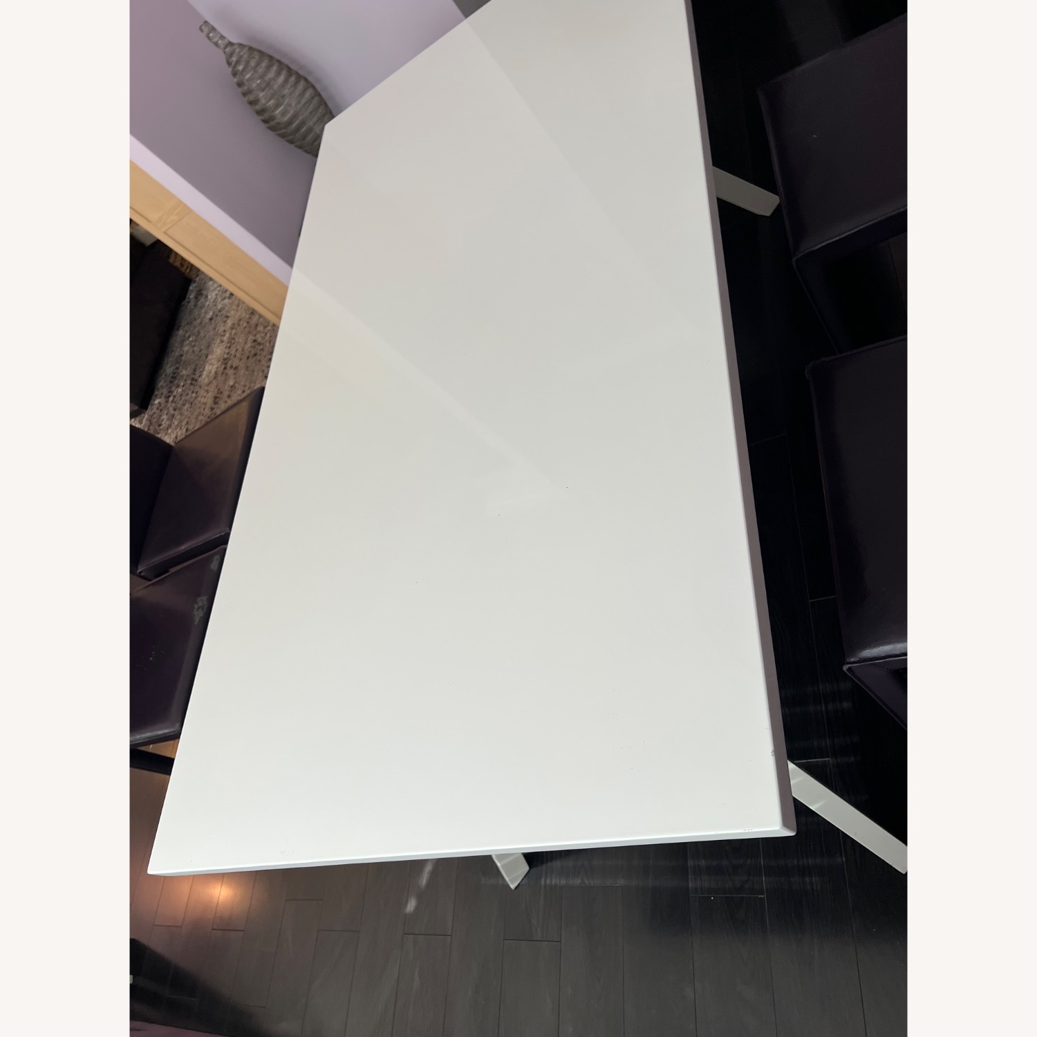 Crate & Barrel White Lacquer Dining Table - image-2