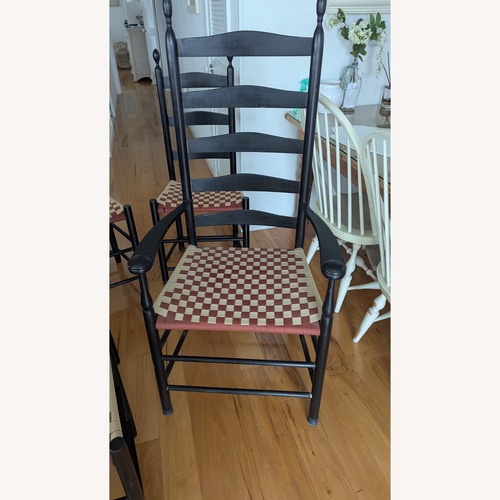 Used Vintage/Antique Black Wood Dining Chairs for sale on AptDeco