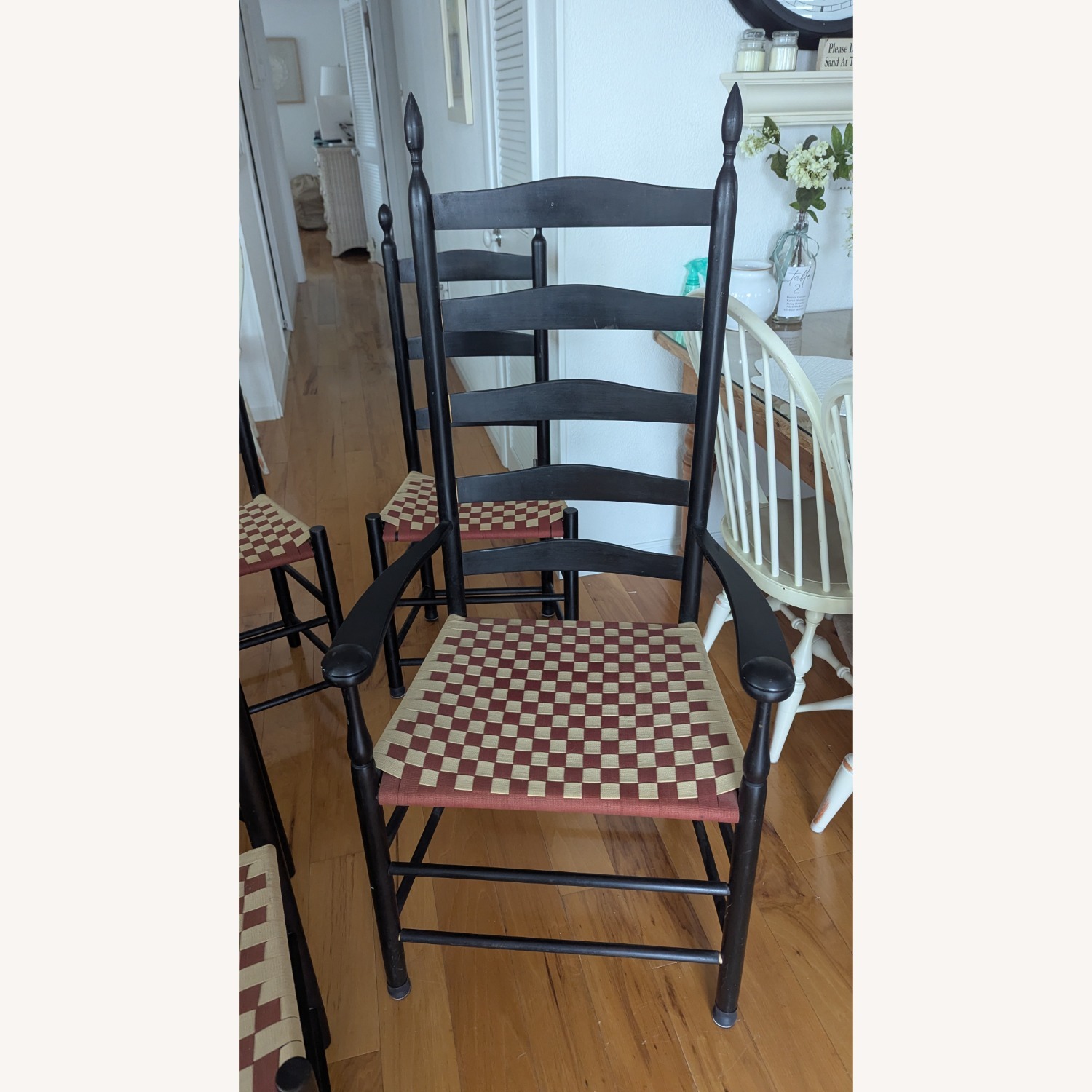 Vintage/Antique Black Wood Dining Chairs - image-2