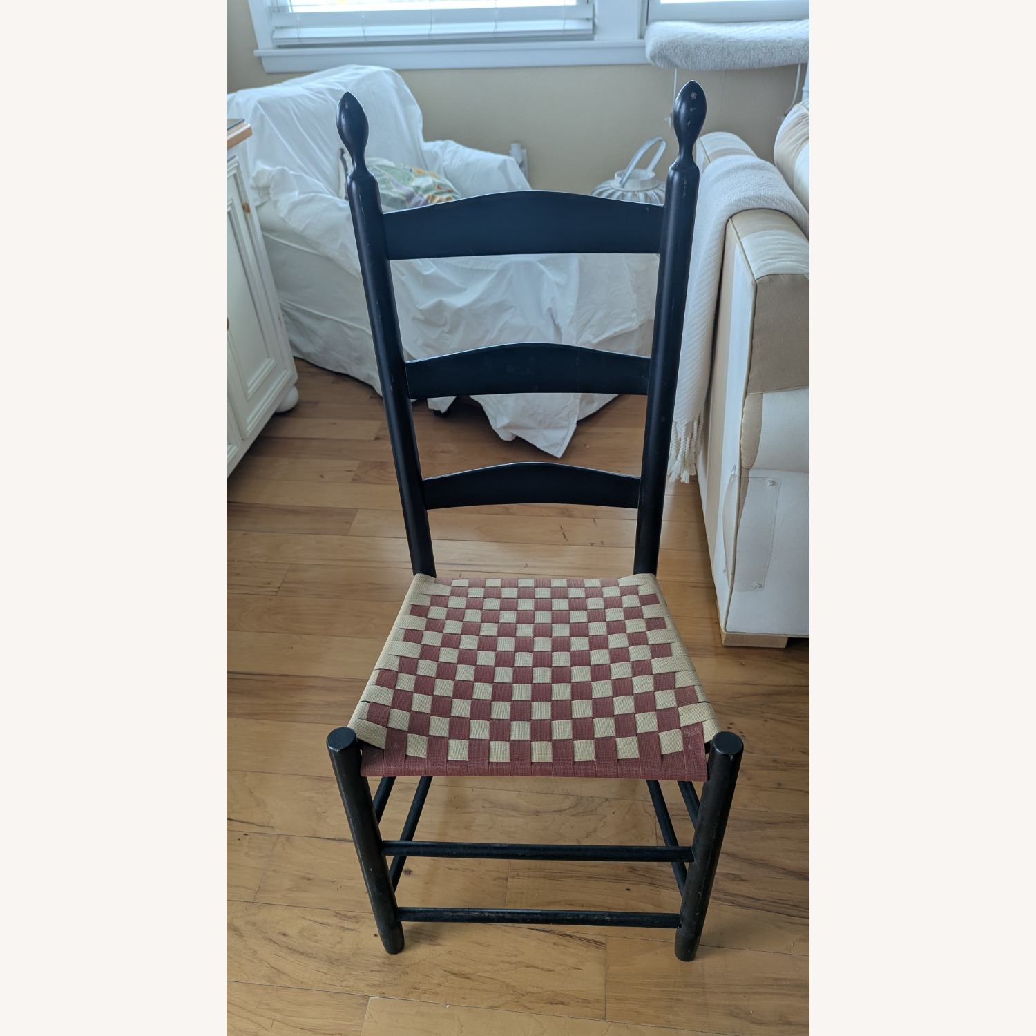Vintage/Antique Black Wood Dining Chairs - image-5