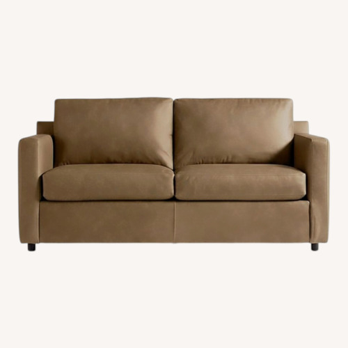 Used Crate & Barrel Barrett Natural Leather Sleeper Sofa for sale on AptDeco