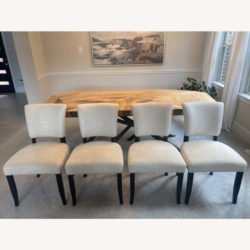 Used Arhaus Fallyn Natural Fabric Dining Chairs for sale on AptDeco