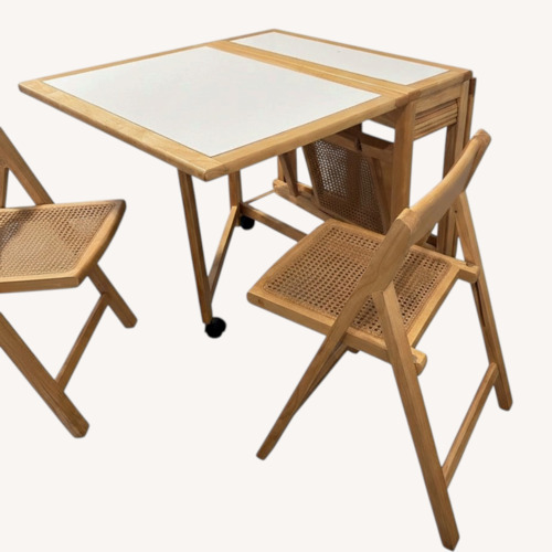 Used Vintage Solid Wood Drop-Leaf Dining Set for sale on AptDeco