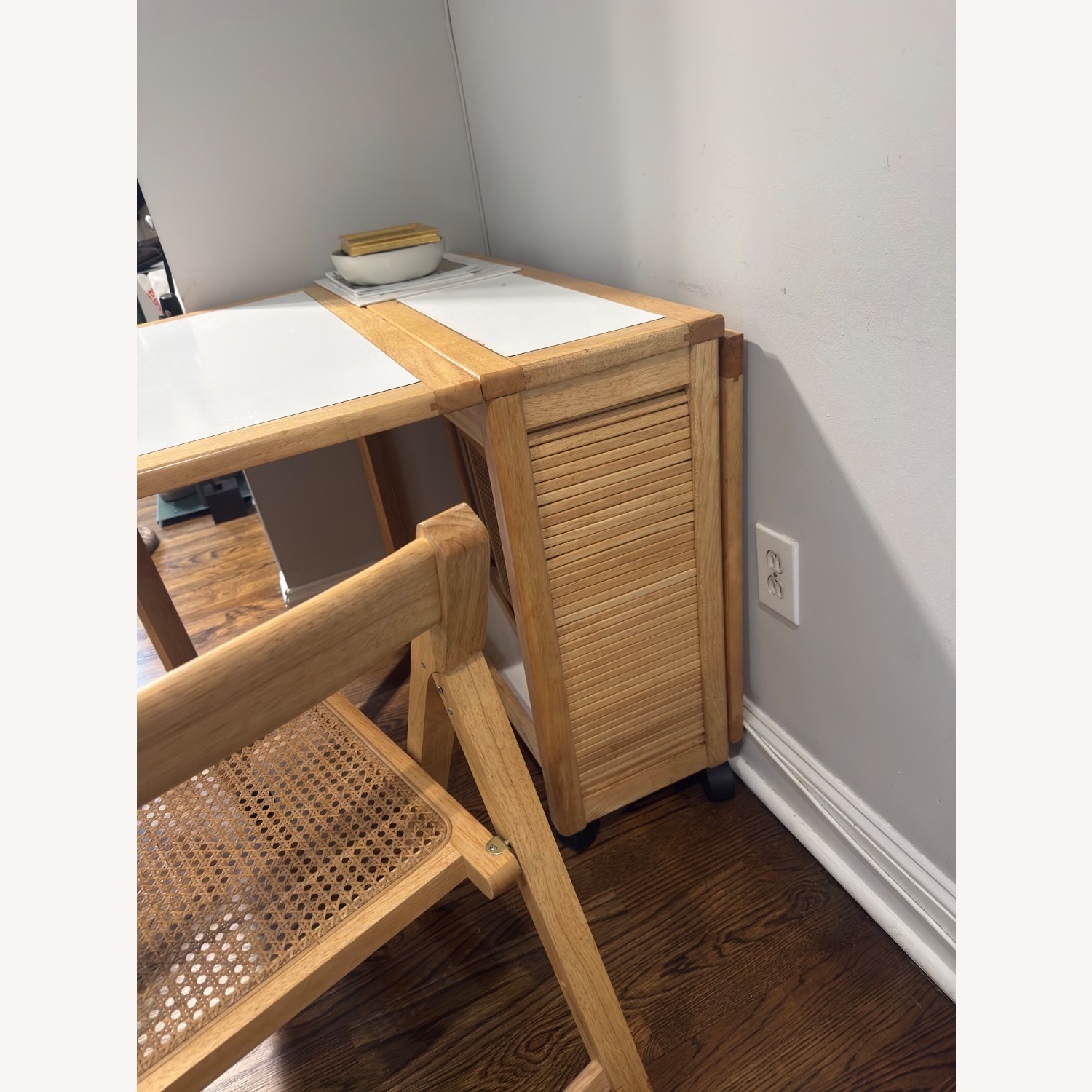 Vintage Solid Wood Drop-Leaf Dining Set - image-3