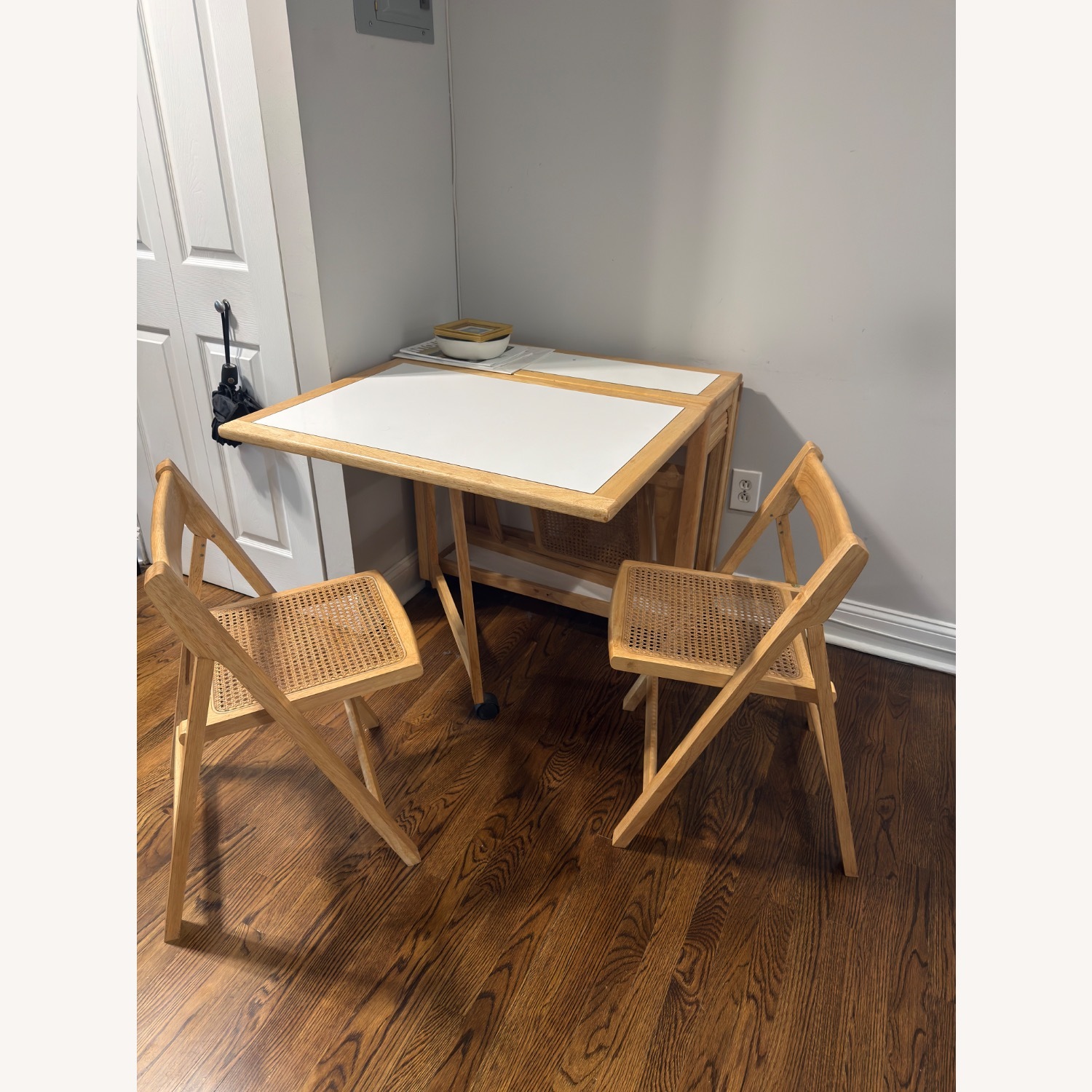 Vintage Solid Wood Drop-Leaf Dining Set - image-1