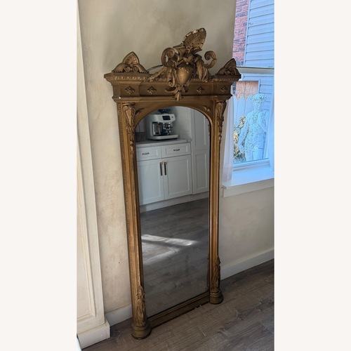 Used Vintage/Antique Pier Mirror Gold Wood Wall Mirror for sale on AptDeco
