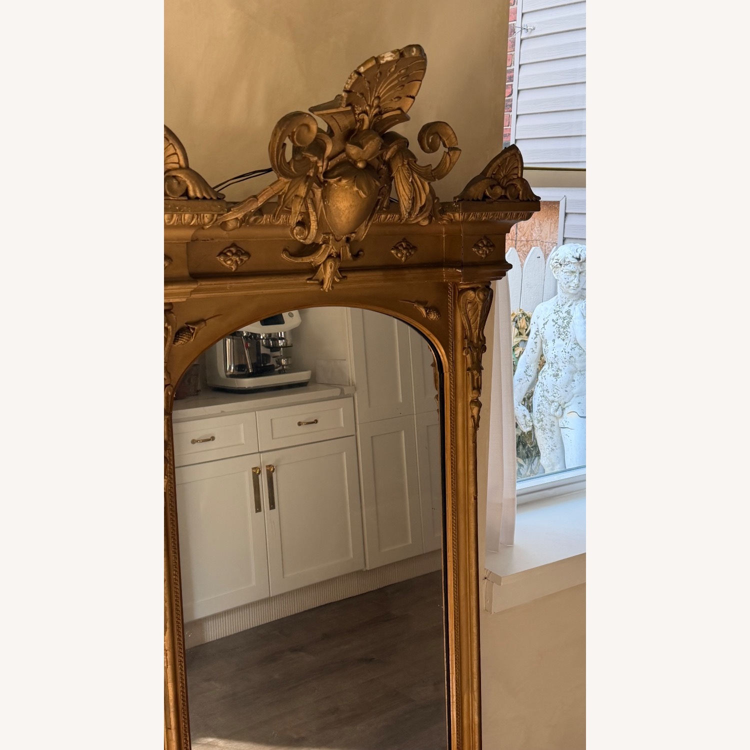Vintage/Antique Pier Mirror Gold Wood Wall Mirror - image-2