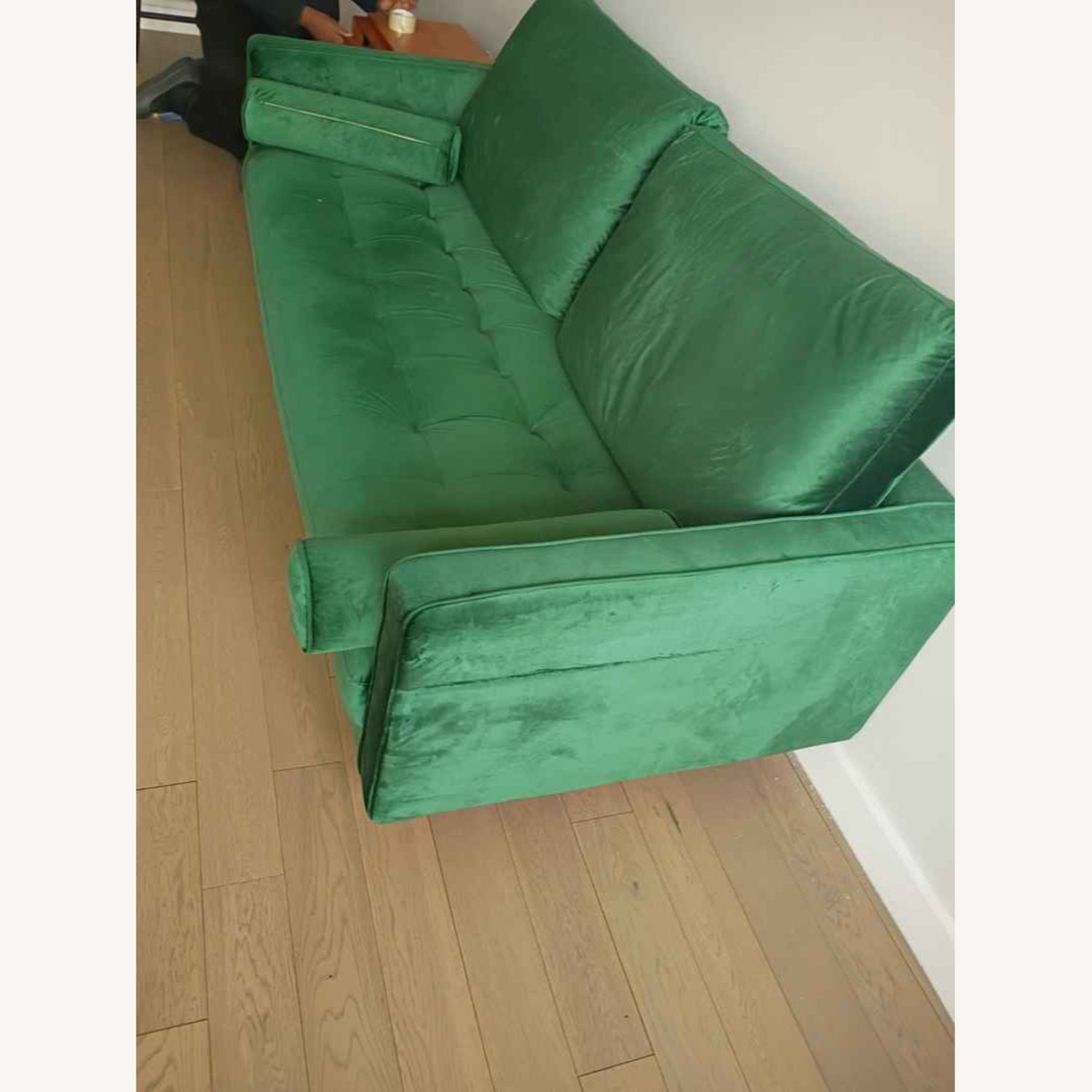 Green Velvet 2 Seater Sofa - image-3