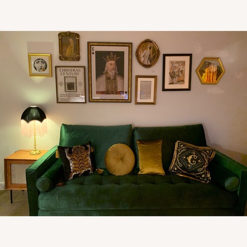 Used Green Velvet 2 Seater Sofa for sale on AptDeco