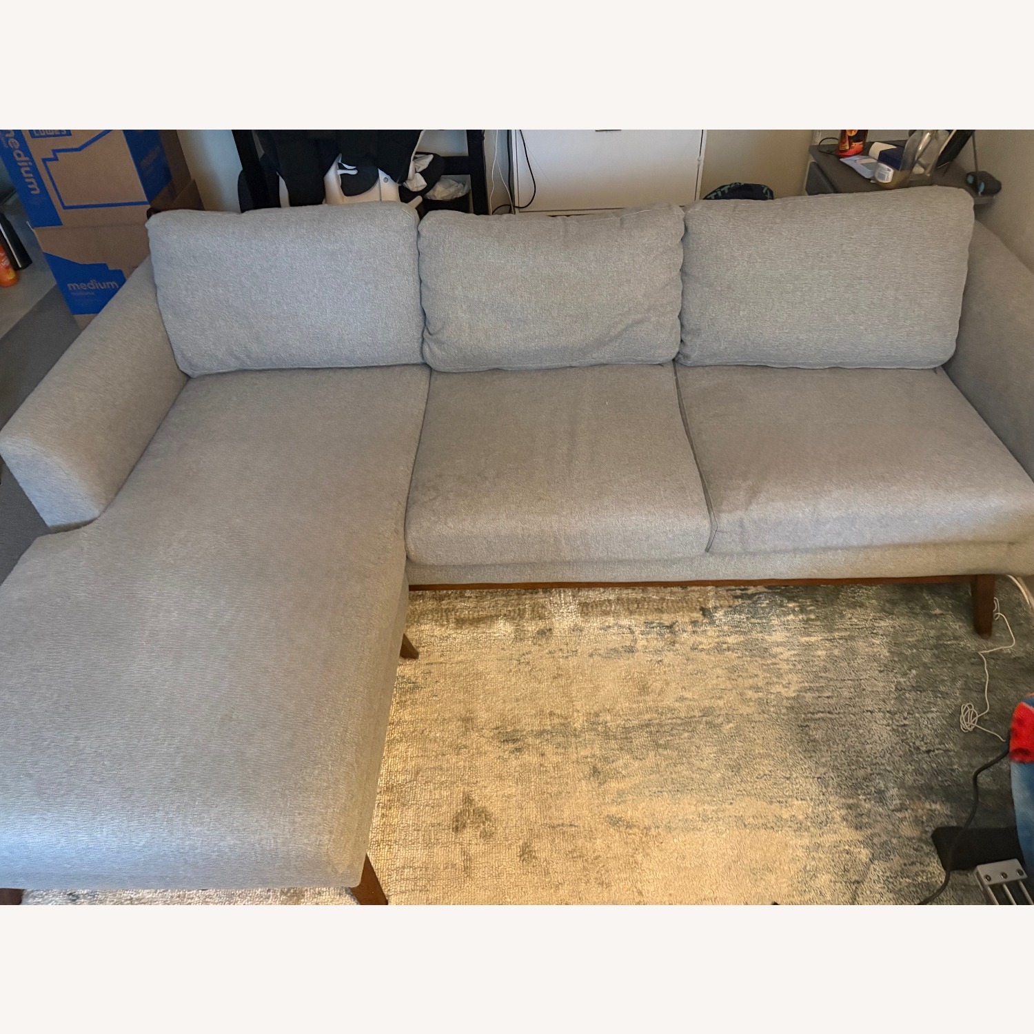 AllModern Giana Light Gray Chaise Lounge - image-2