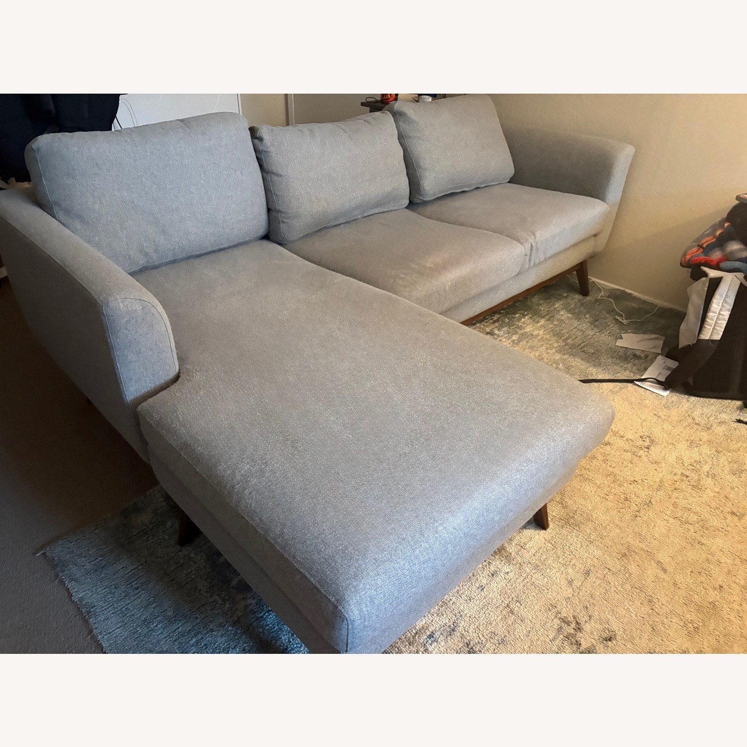 AllModern Giana Light Gray Chaise Lounge - image-1