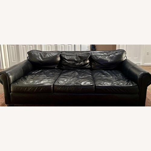 Used Restoration Hardware Original Lancaster Black Leather 3-Cushion Sofa for sale on AptDeco