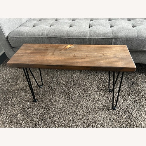 Used Etsy Dark Brown Wood Coffee Table for sale on AptDeco
