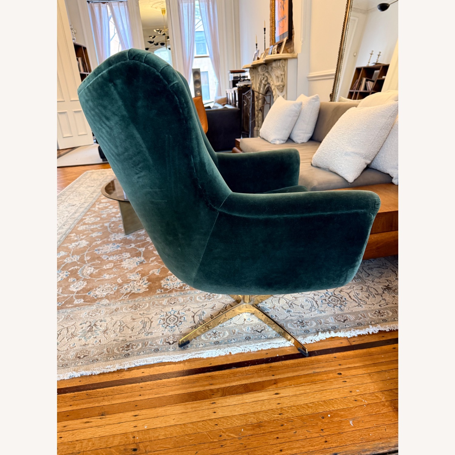 Anthropologie Green Adavale Swivel Chair - image-3