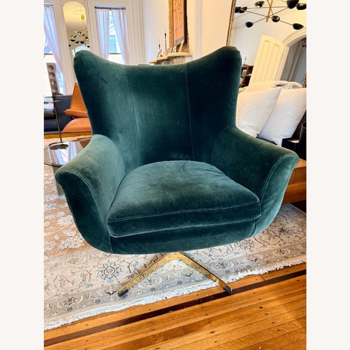 Used Anthropologie Green Adavale Swivel Chair for sale on AptDeco