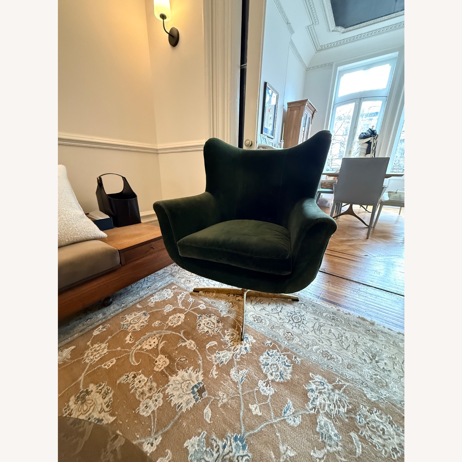 Anthropologie Green Adavale Swivel Chair - image-7