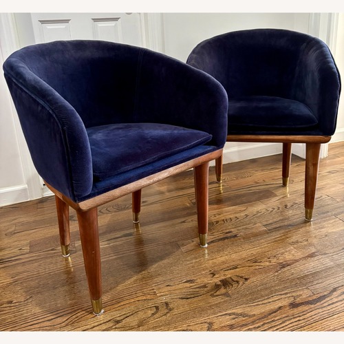 Used CB2 Viceroy Sapphire Blue Velvet Dining Chairs for sale on AptDeco
