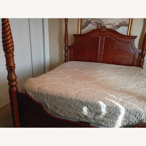 Used Cherrywood 4 Poster King Bed for sale on AptDeco