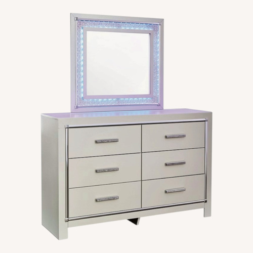 Used Ashley Furniture Light Gray Wood Dresser for sale on AptDeco
