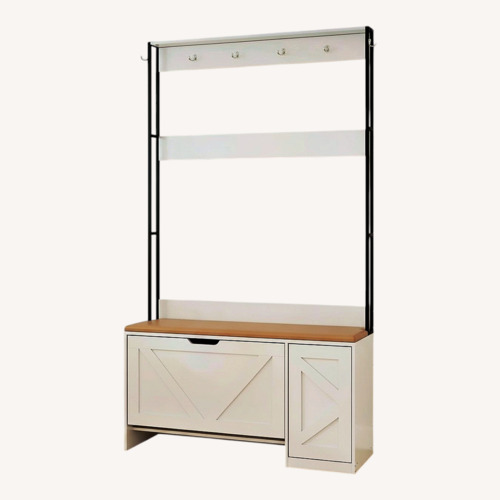 Used White Wood Wall Unit for sale on AptDeco