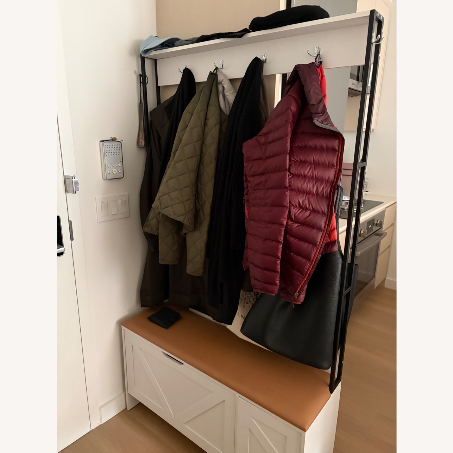 White Wood Wall Unit - image-3