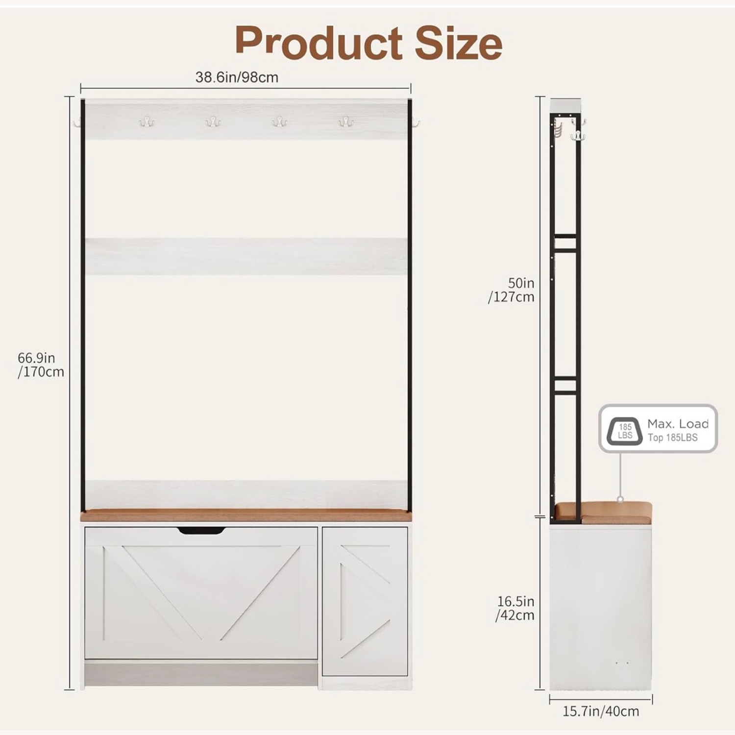 White Wood Wall Unit - image-2