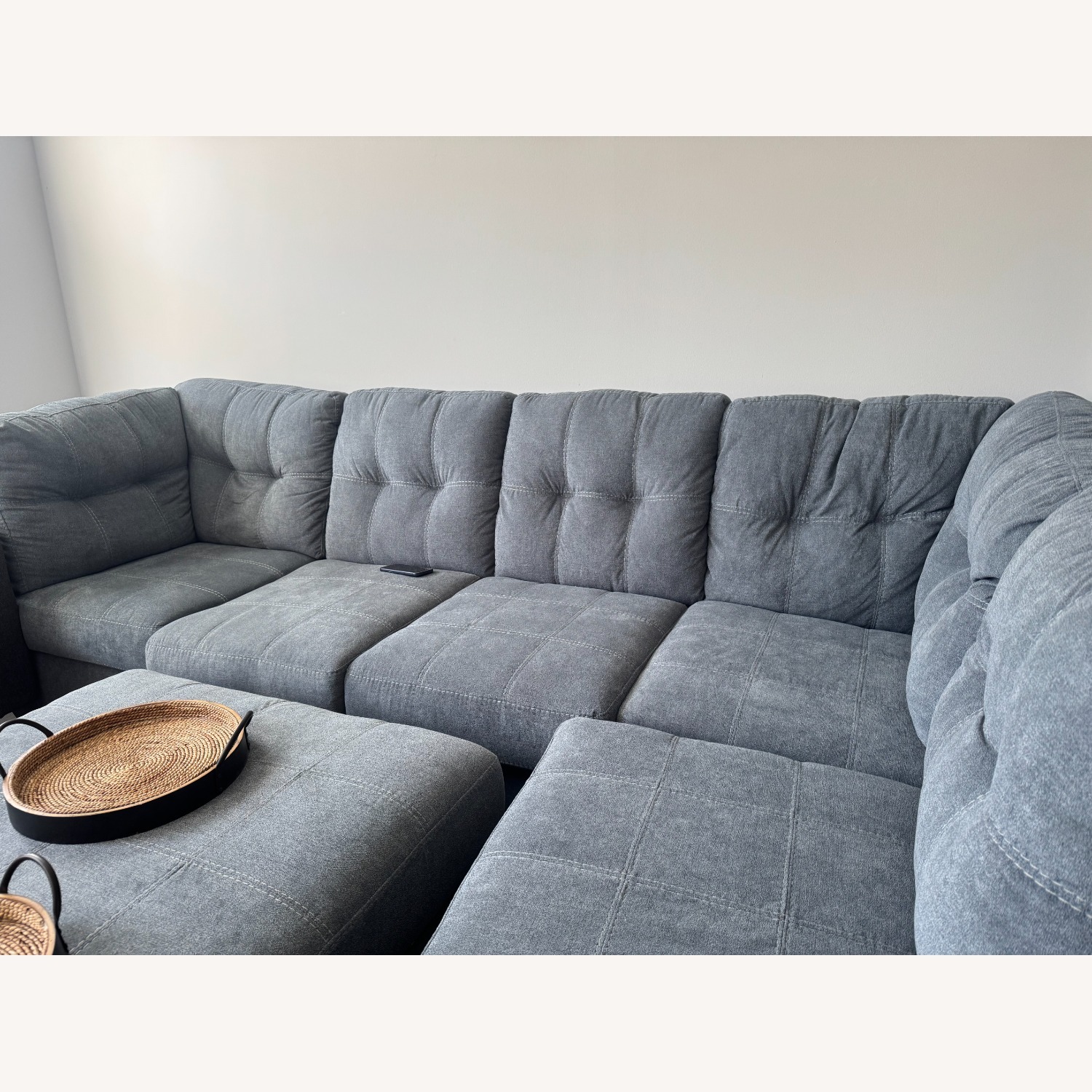 Ashley Furniture Light Gray Fabric Chaise Lounge - image-1