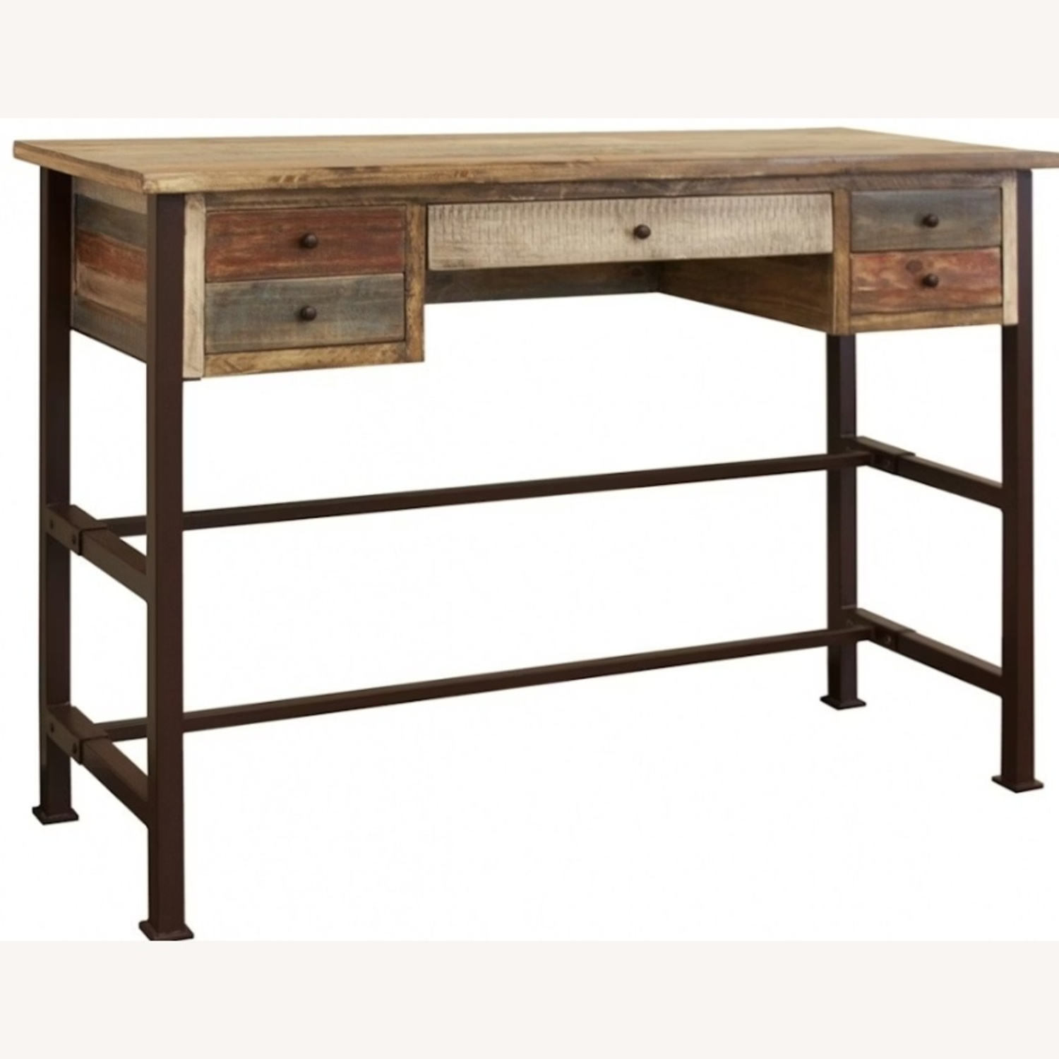 Dark Brown Wood Desk - image-6