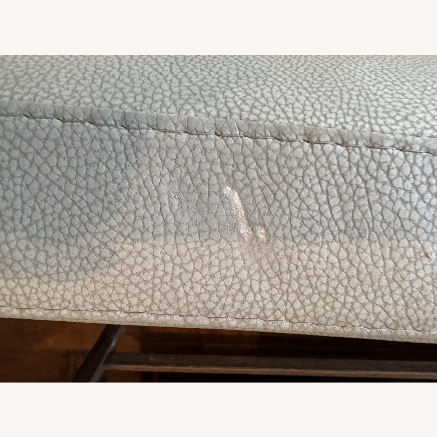 Roche Bobois Light Gray Leather Chaise Lounge - image-5