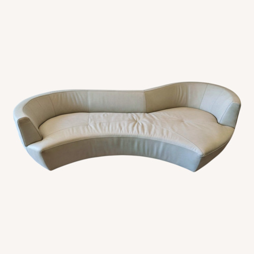 Used Roche Bobois Light Gray Leather Chaise Lounge for sale on AptDeco