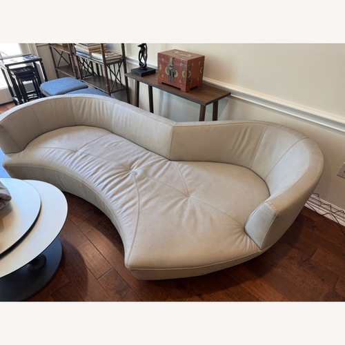 Used Roche Bobois Light Gray Leather Chaise Lounge for sale on AptDeco
