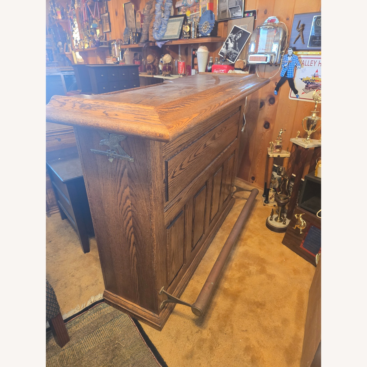 Hampton Row Natural Bar Cart - image-3