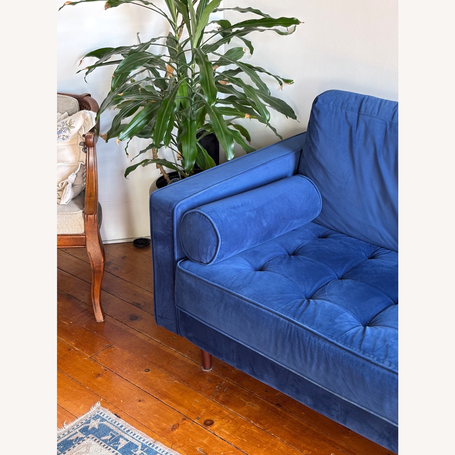 Wayfair Blue Velvet 3+ Seater Sofa - image-9