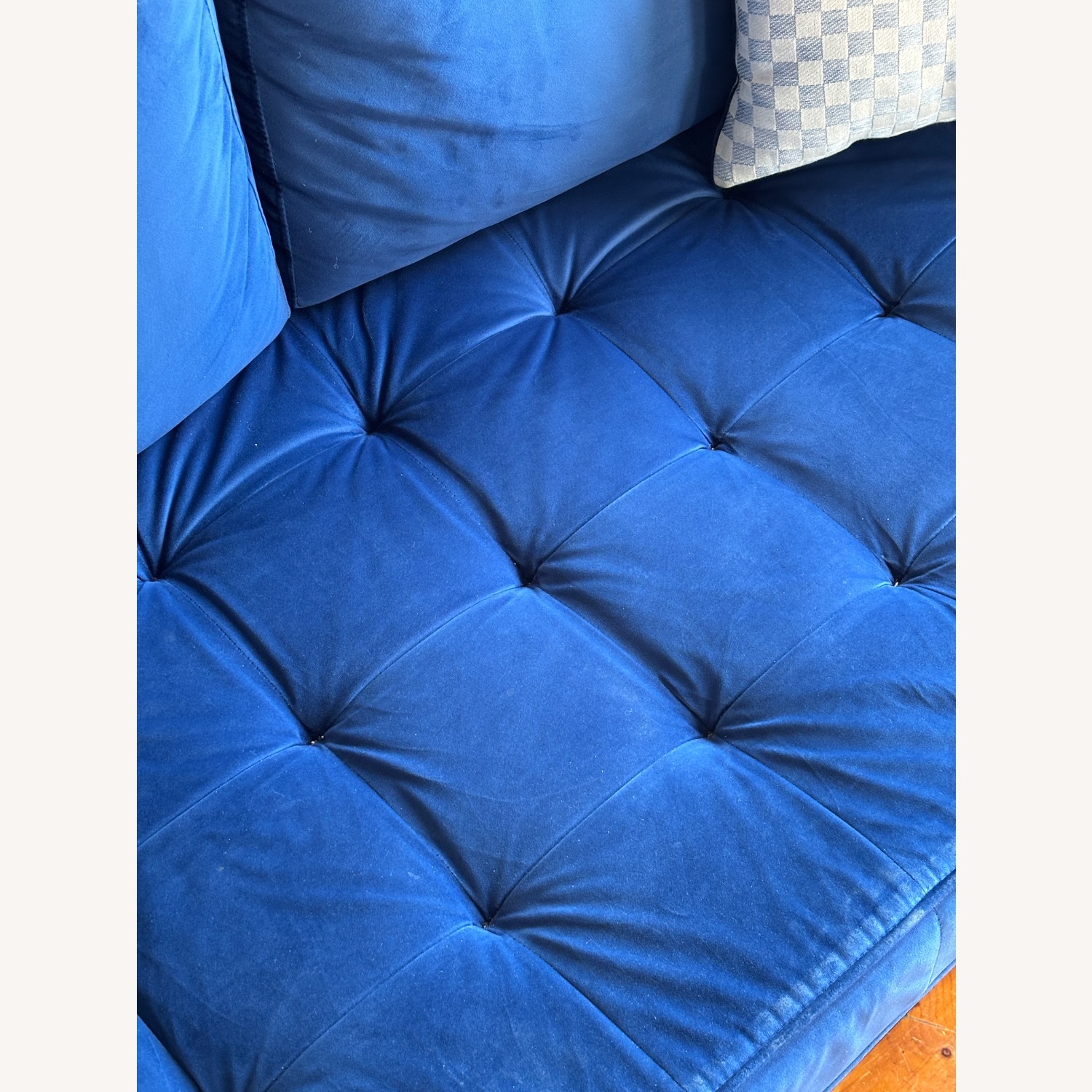 Wayfair Blue Velvet 3+ Seater Sofa - image-7