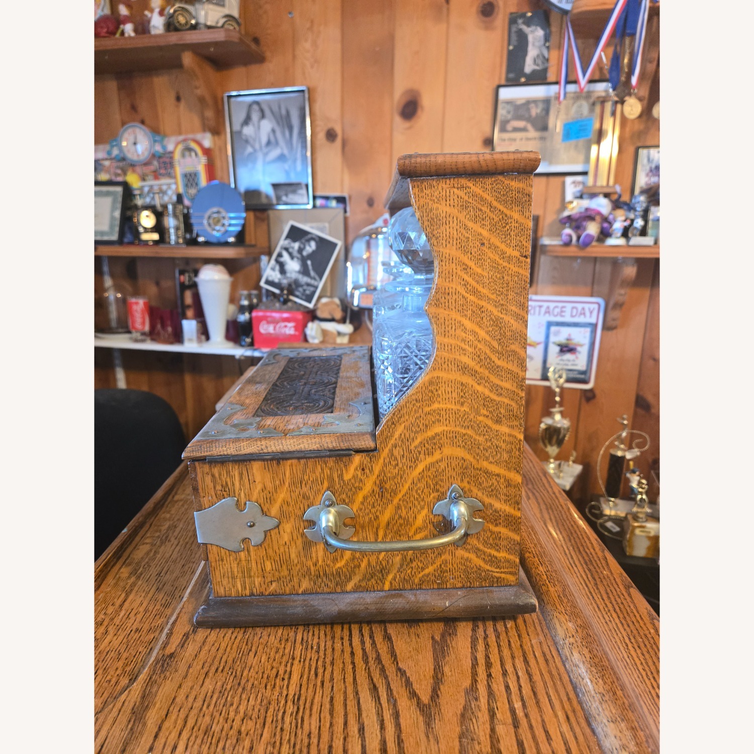 Natural Wood Bar Cart - image-3