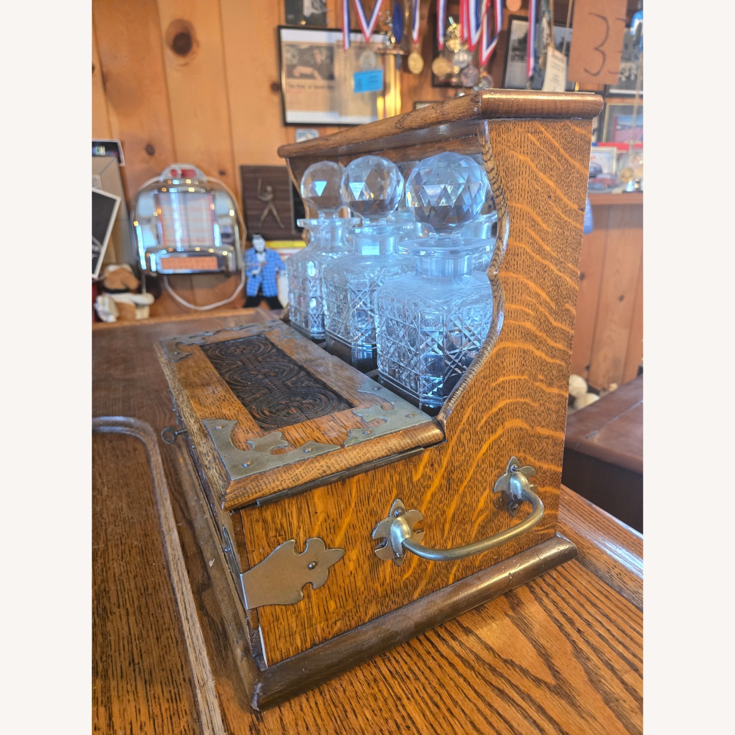 Natural Wood Bar Cart - image-2