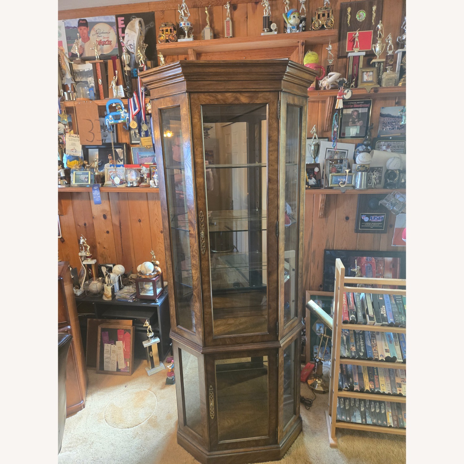 Vintage/Antique Finds Dark Brown Wood Wall Shelf - image-1
