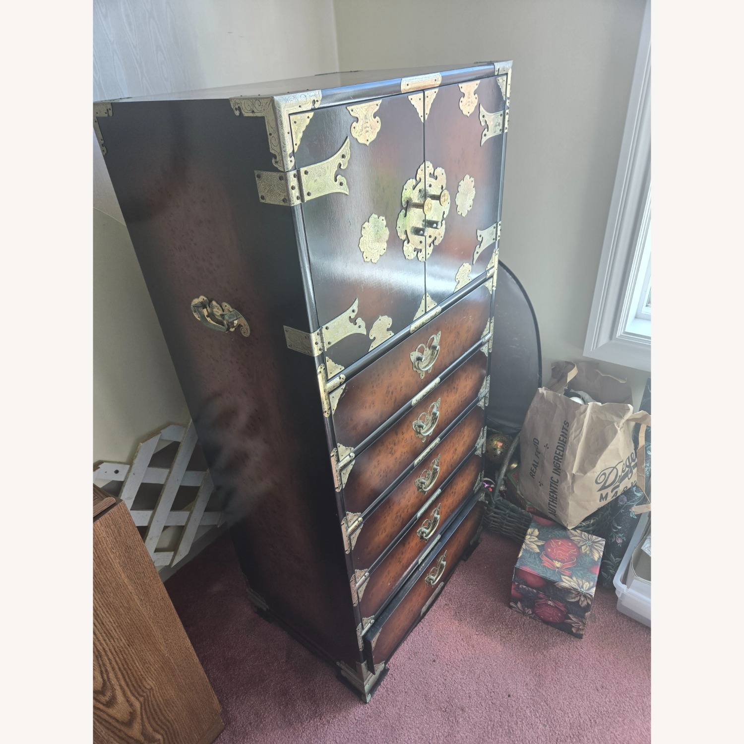 Vintage/Antique Finds Dark Brown Wood Dresser - image-2